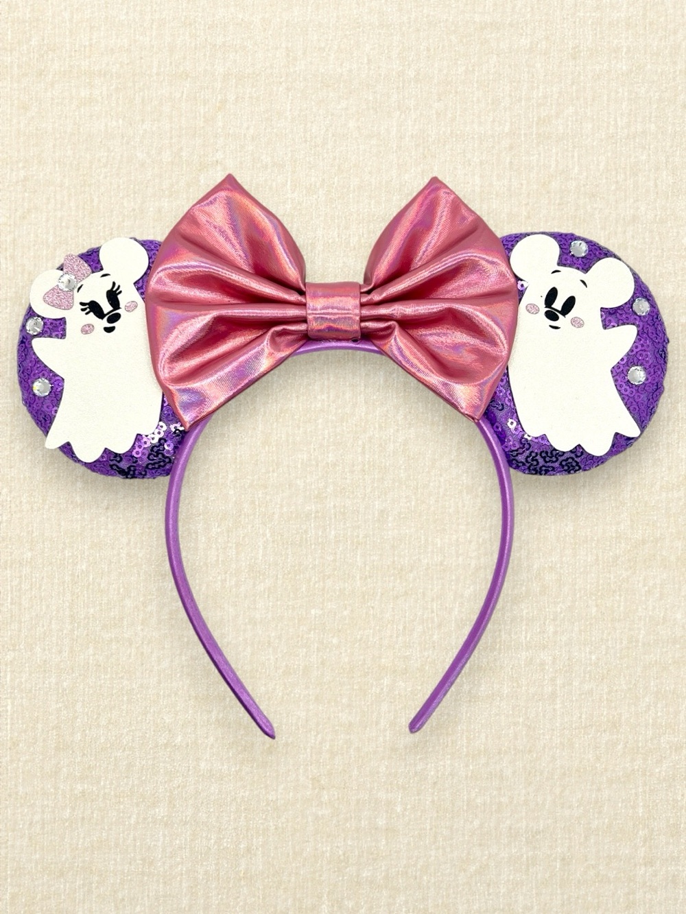 Lavender Ghost Minnie Ears | Disney-Inspired Halloween Mouse Ears